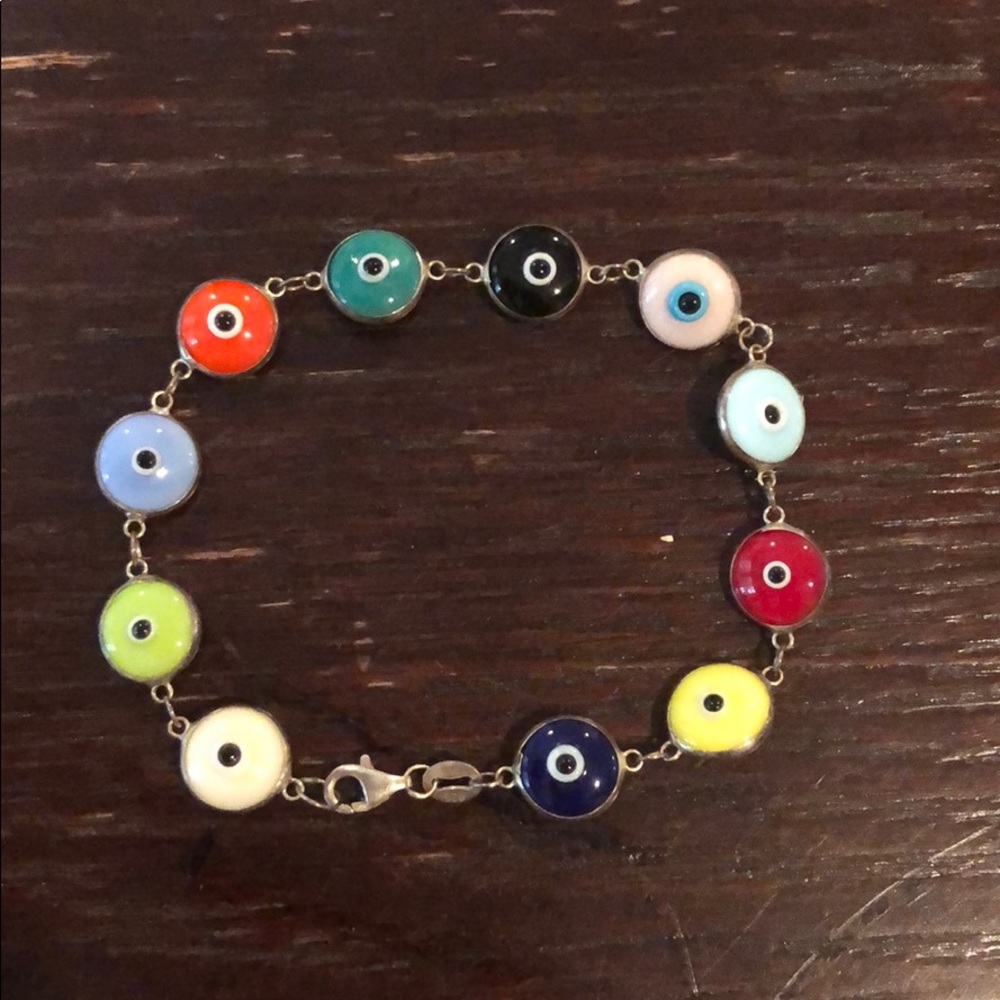 Sterling Silver Evil Eye Bracelet